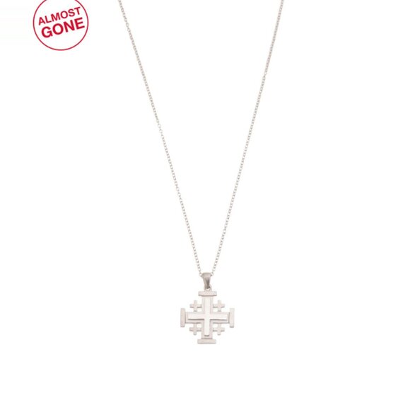 I. REISS white gold Made In Israel 14kt Gold Jerusalem Cross Pendant Necklace - Picture 1 of 2
